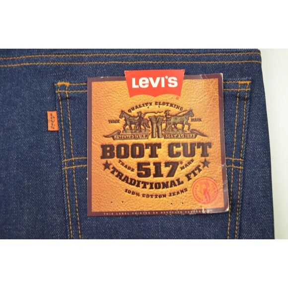 Vintage Levi Boot Cut 517 Orange Tag Men's Denim Blue Jeans Size 42x30Oct 1996